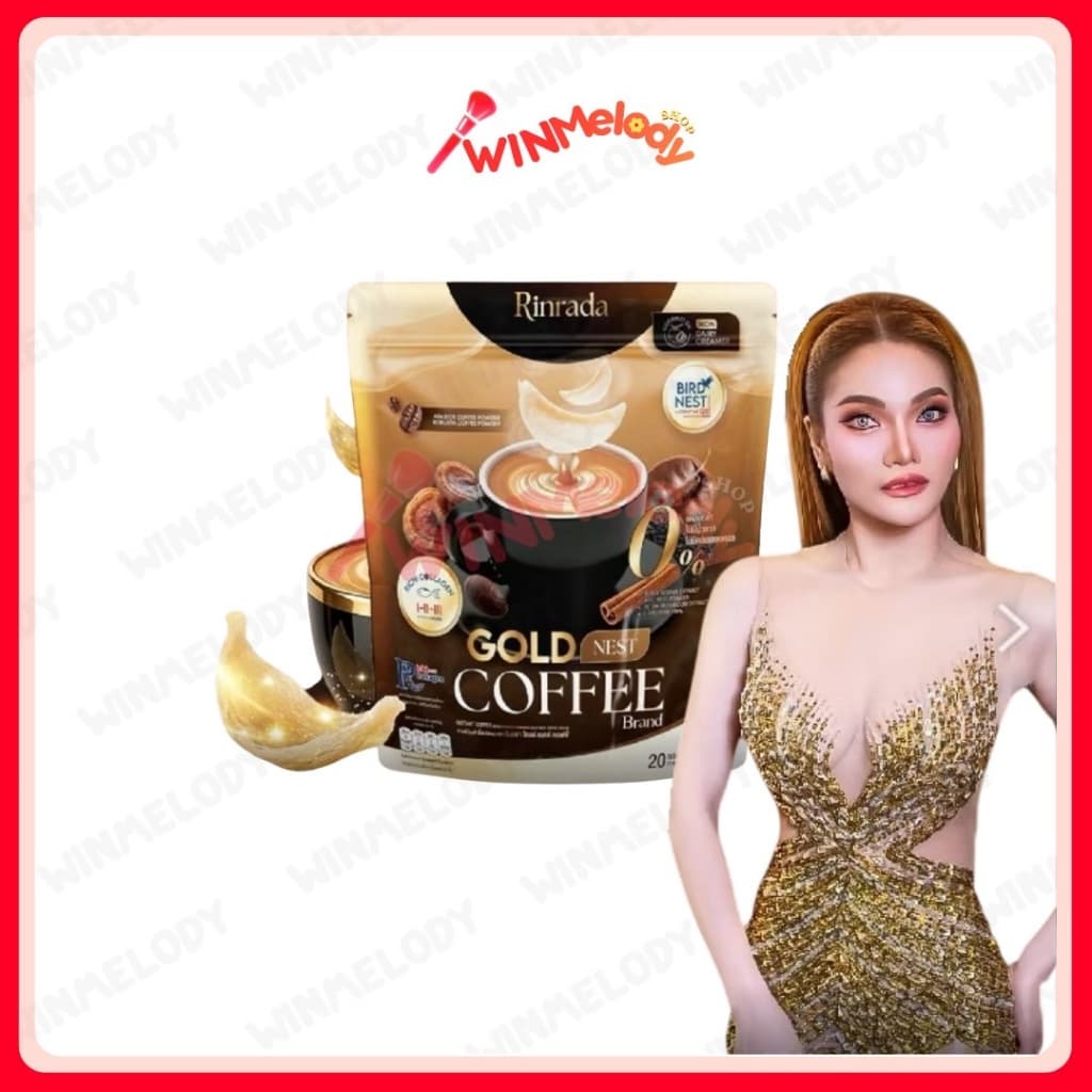 กาแฟ รังนก ใหม่พัชรี กาแฟคอลลาเจน งาดำ Rinrada Gold Nest Coffee 3 in 1 (20 ซอง)