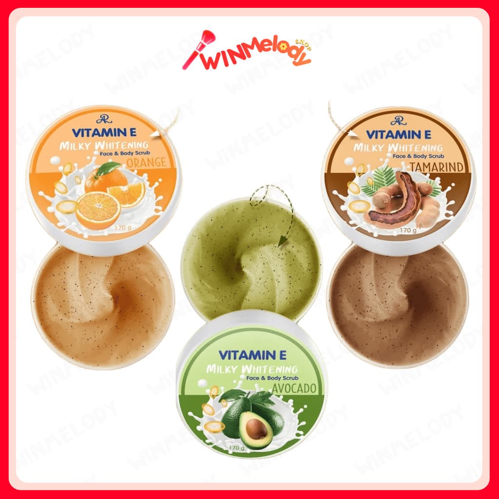 AR Vitamin E Milky Whitening Face&Body เอ อาร์ วิตามิน อี มิลค์กี้ ไวท์เทนนิ่ง เฟส & บอดี้ สครับ (170 g.)